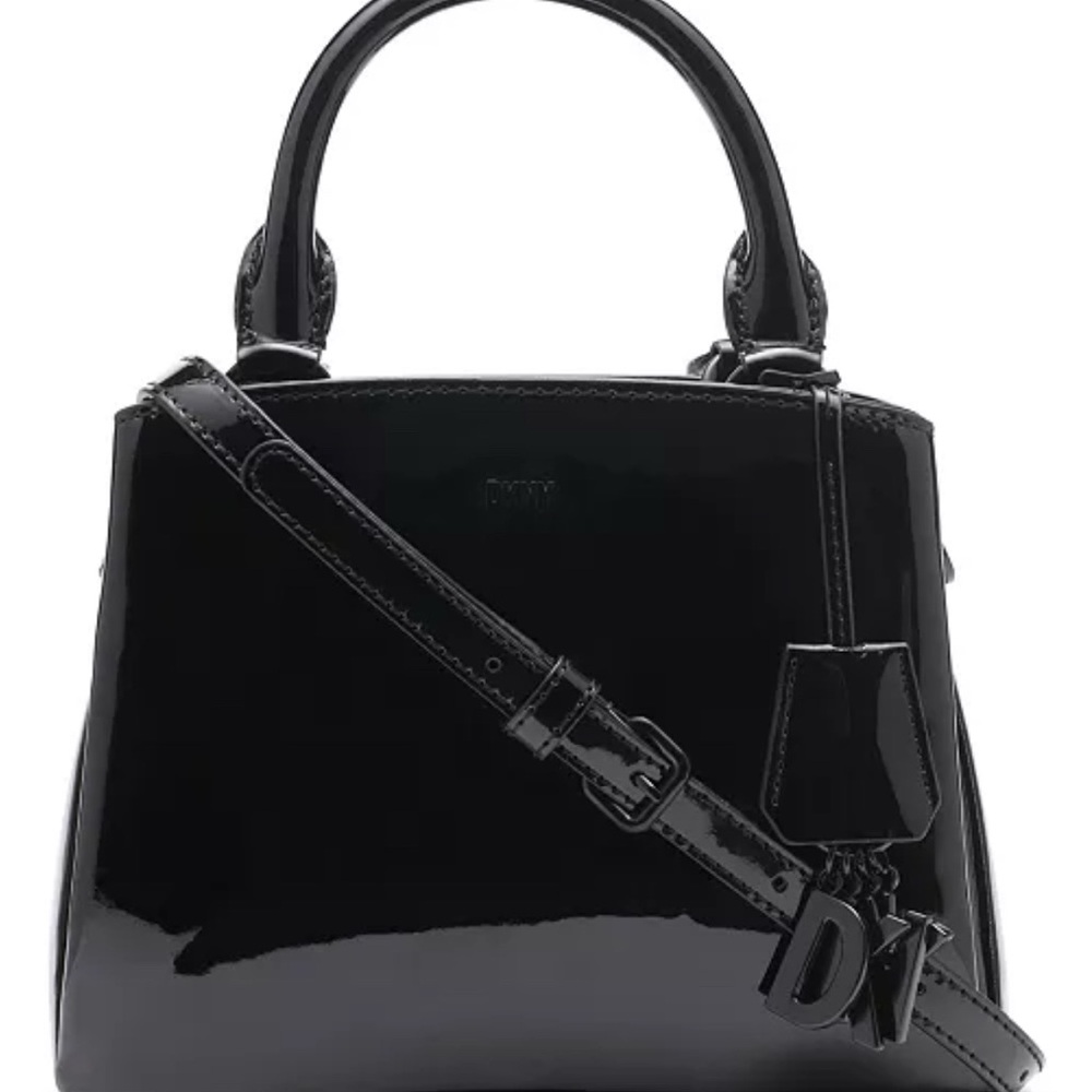 DKNY Glossy Black Satchel